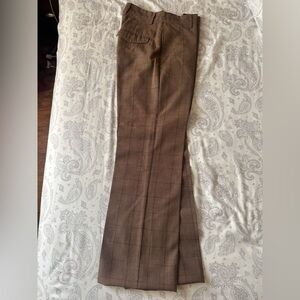 Men straight leg plaid pants